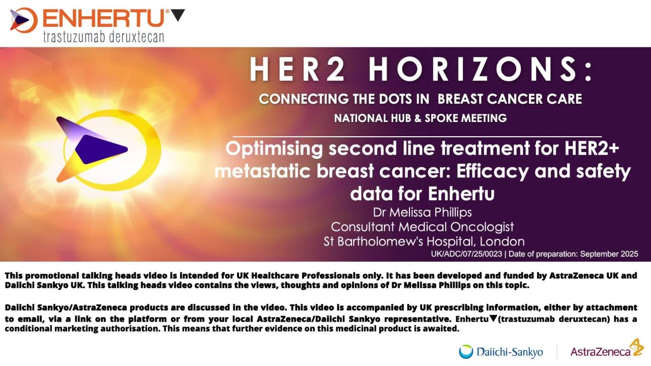 'Video thumbnail for optimising second line treatment for HER2-positive metastatic breast cancer
