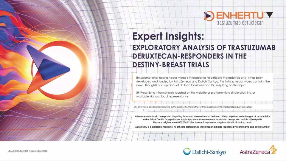 Video thumbnail for expert insights: exploratory analysis of trastuzumab derutecan-responders in the Destiny-Breast trials