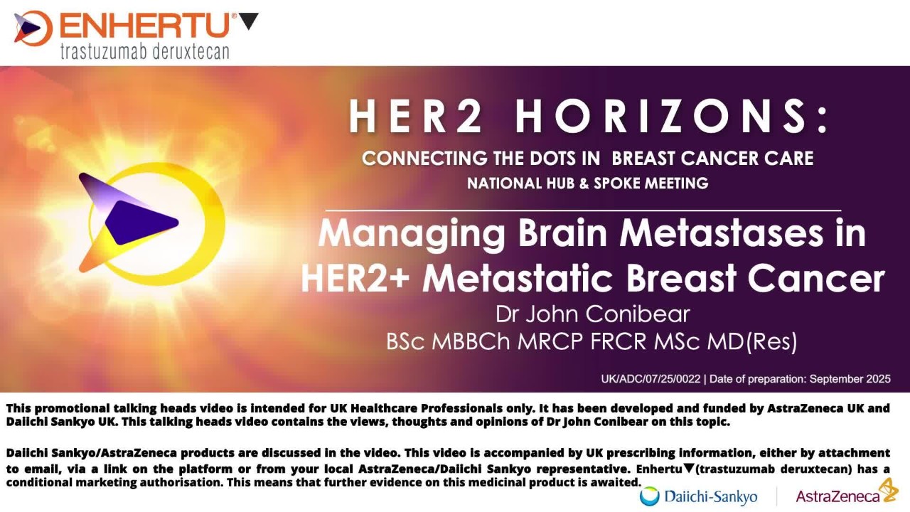 Video thumbnail for managing brain metastases in HER2-positive metastatic breast cancer